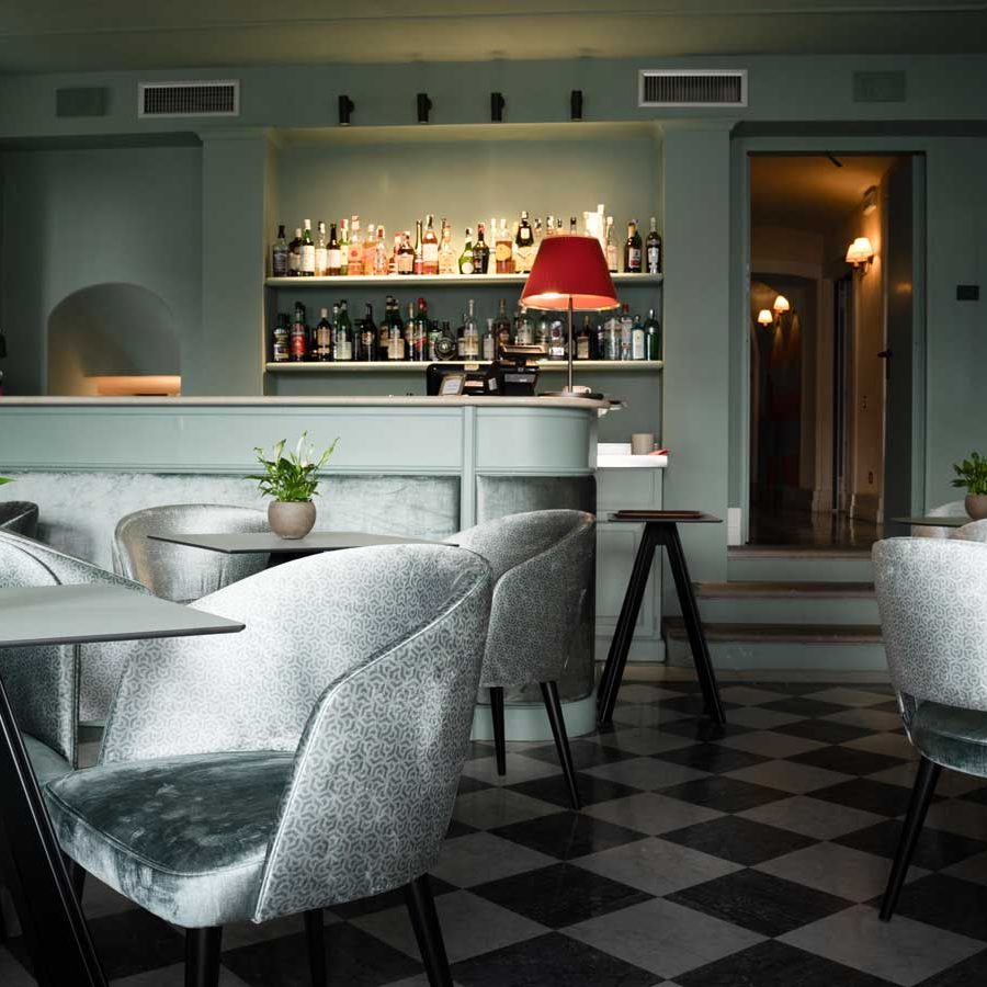 Vista panoramica del Bar Park Hotel Italia situato a Cannero Riviera sulle rive del Lago Maggiore