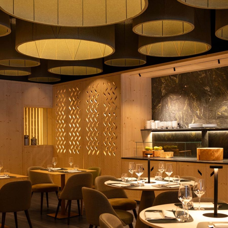 sara righetto architetto studio fragmenta padova ristorante lares madonna di campiglio residence hotel ambiez